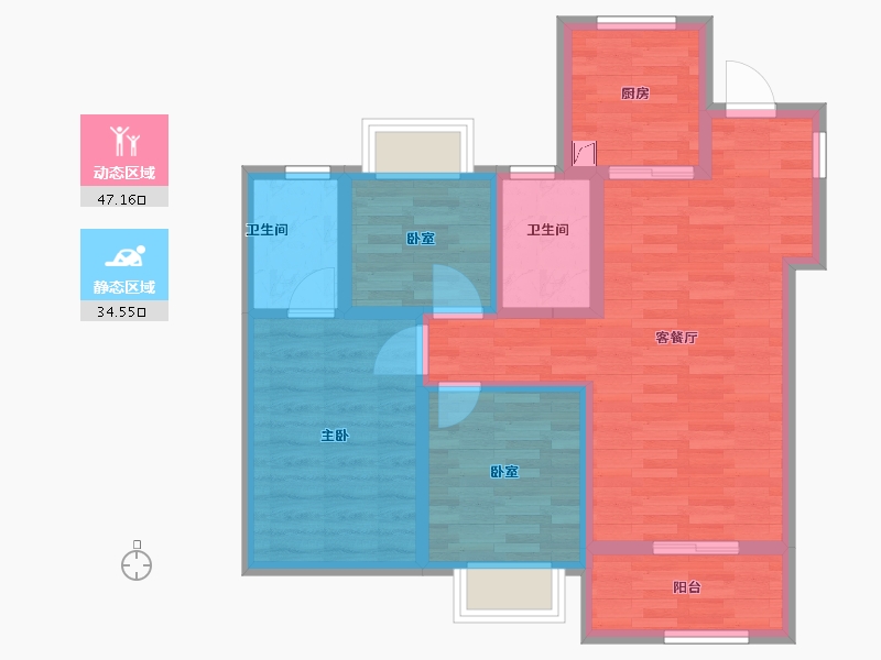 广东省-广州市-保利明玥湖光-72.16-户型库-动静分区