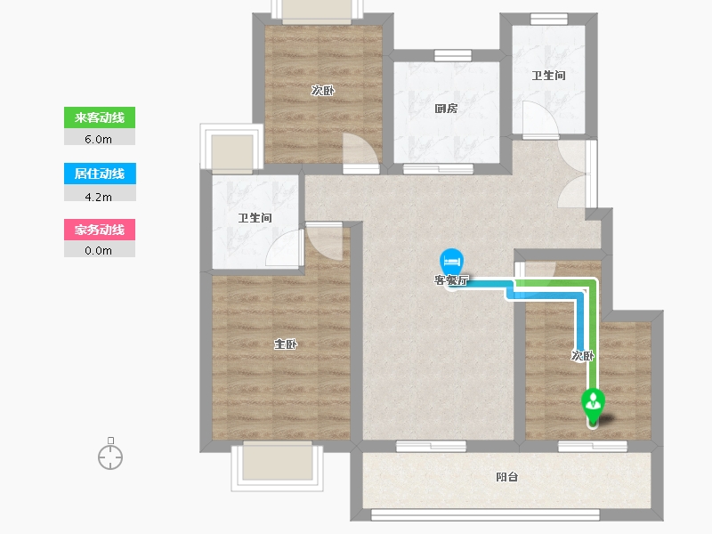 江苏省-南通市-首开·安澜如院-73.60-户型库-动静线