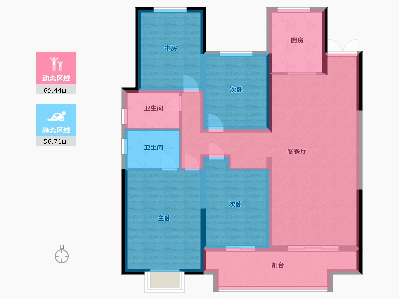 江苏省-镇江市-汇金天地小区-113.00-户型库-动静分区