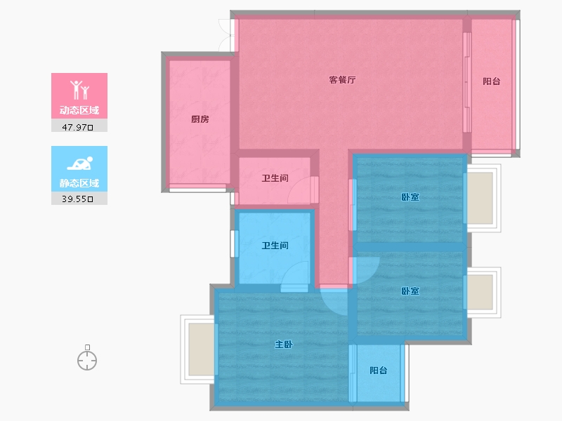 广东省-珠海市-三好名苑-76.80-户型库-动静分区