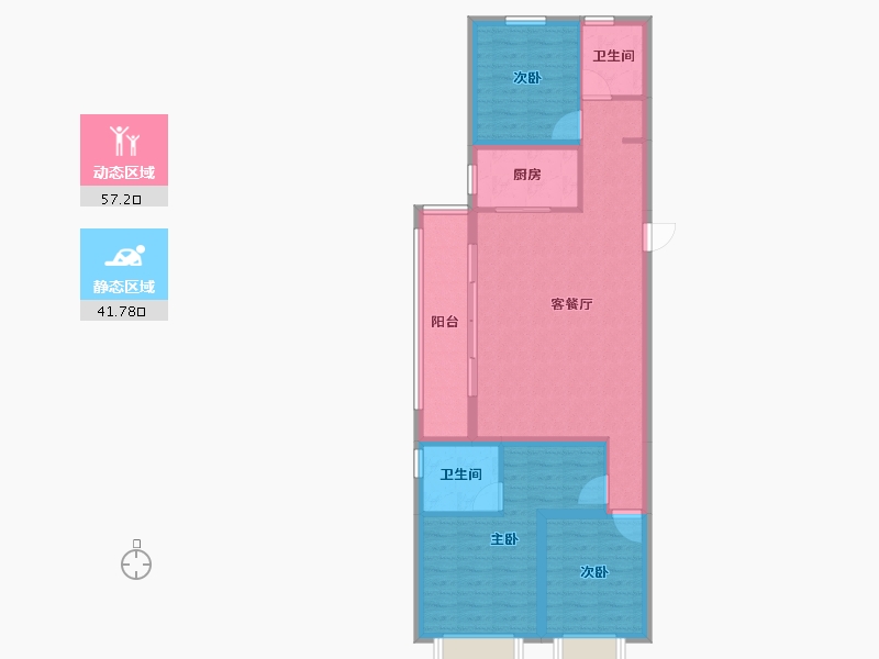 云南省-昆明市-书香云海-88.70-户型库-动静分区