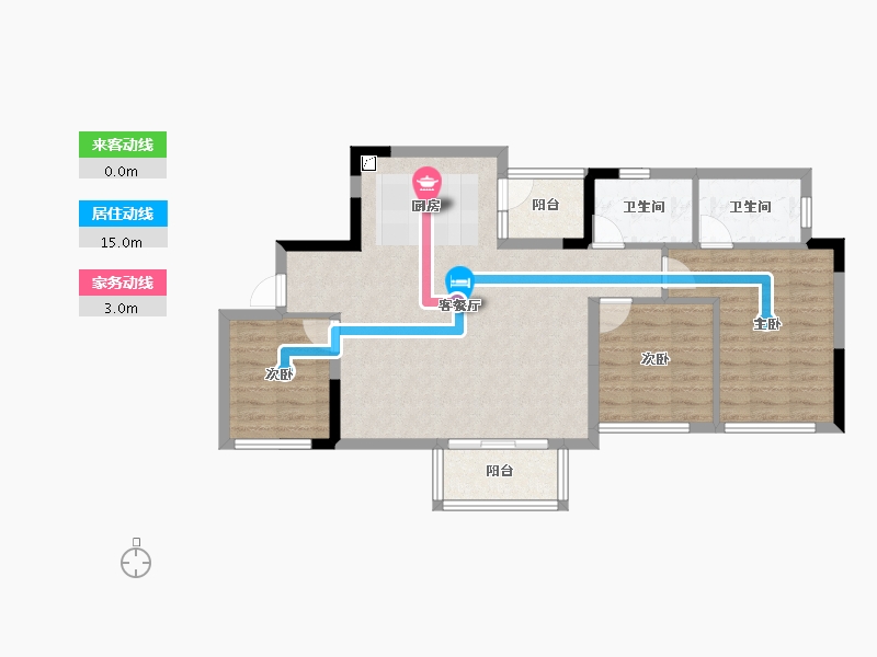 四川省-成都市-锦绣世家-84.41-户型库-动静线