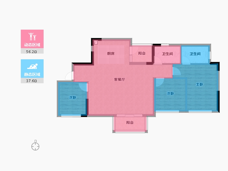 四川省-成都市-锦绣世家-84.41-户型库-动静分区