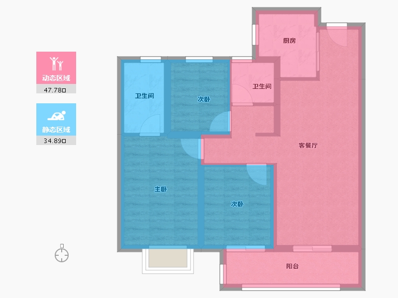 云南省-昆明市-书香云海-72.99-户型库-动静分区