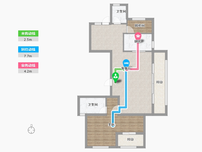 浙江省-杭州市-东海闲湖城栖霞湾-91.96-户型库-动静线