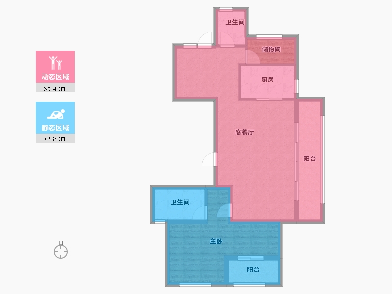 浙江省-杭州市-东海闲湖城栖霞湾-91.96-户型库-动静分区