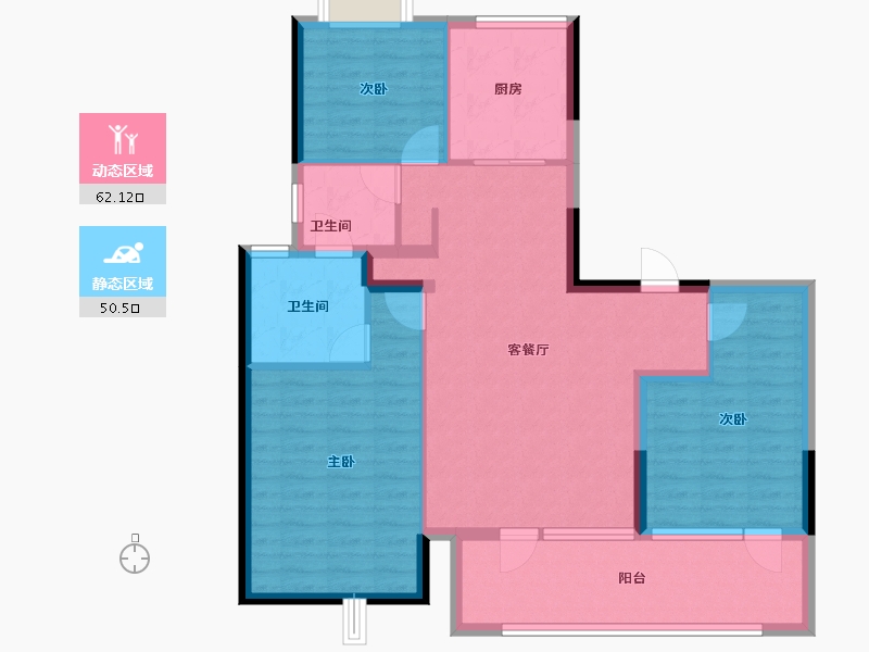 江苏省-南京市-大成汇文府-101.42-户型库-动静分区