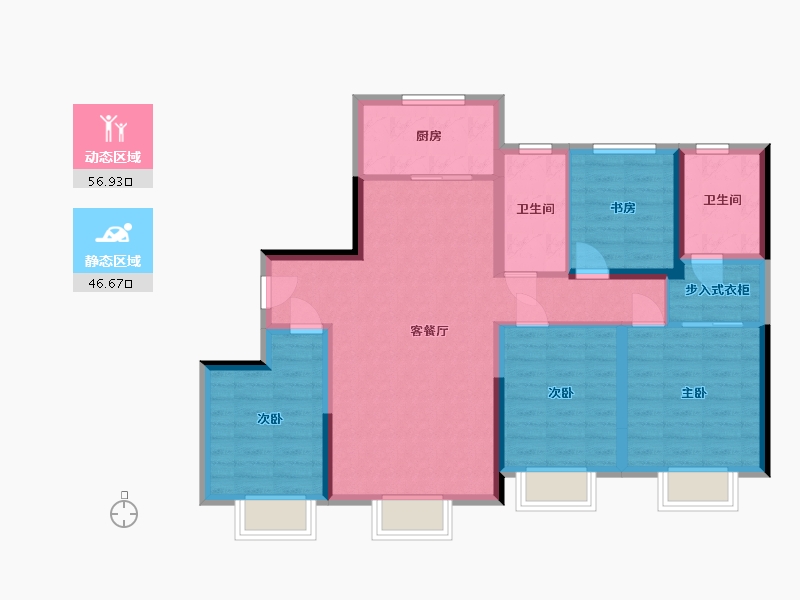 新疆维吾尔自治区-乌鲁木齐市-中海熙岸-110.00-户型库-动静分区