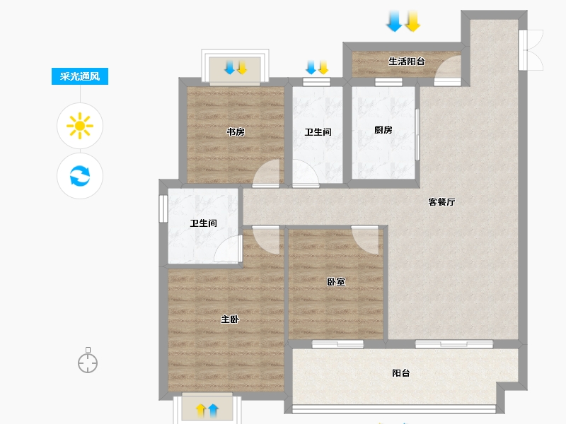 江西省-上饶市-上饶东投南昌城投学仕府-95.00-户型库-采光通风