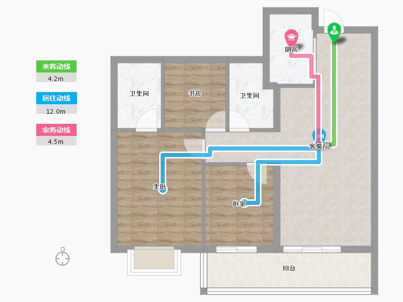 浙江省-宁波市-保利·和颂望悦-74.17-户型库-动静线