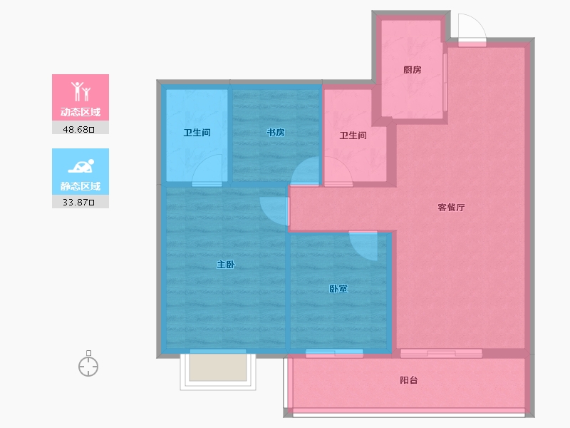 浙江省-宁波市-保利·和颂望悦-74.17-户型库-动静分区