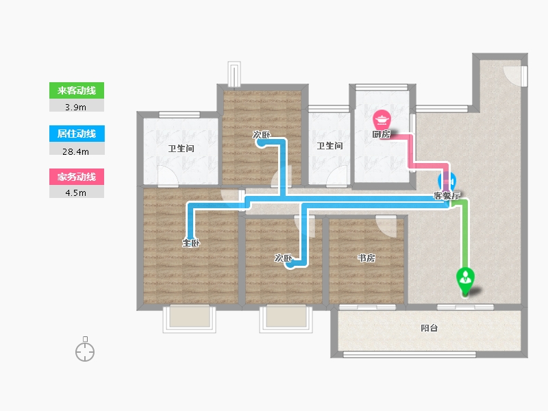 江苏省-南京市-越秀天萃-114.40-户型库-动静线