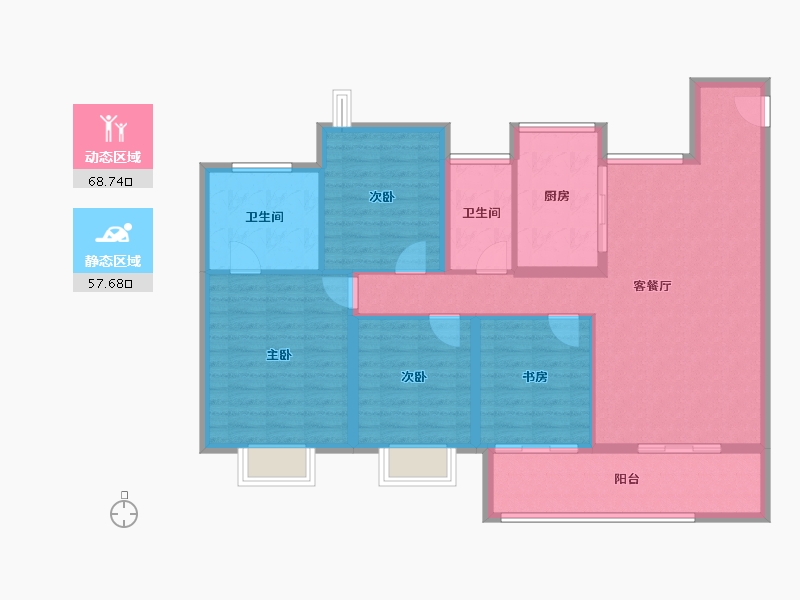 江苏省-南京市-越秀天萃-114.40-户型库-动静分区