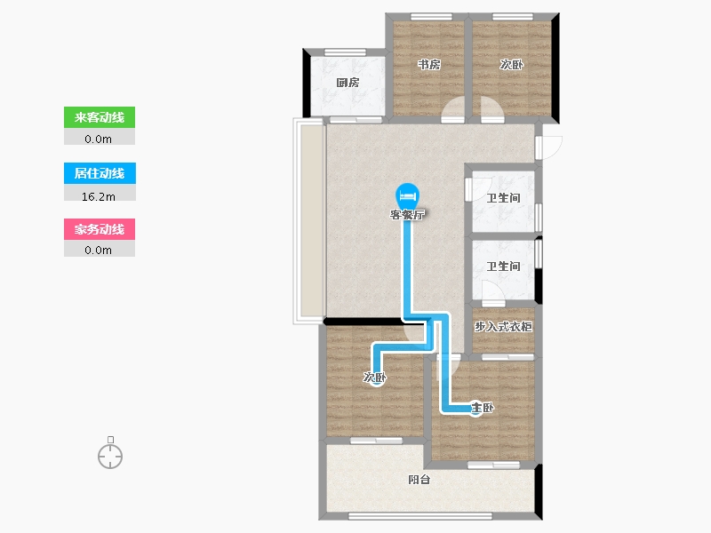 浙江省-杭州市-荷禹宸府-103.35-户型库-动静线