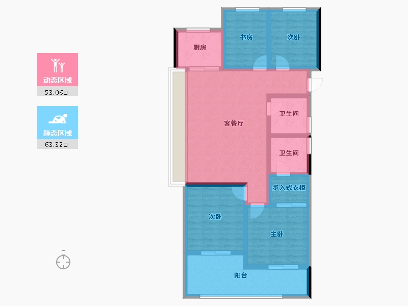 浙江省-杭州市-荷禹宸府-103.35-户型库-动静分区