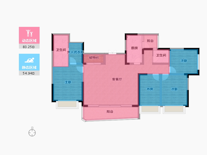 四川省-成都市-天府公园未来城-122.98-户型库-动静分区