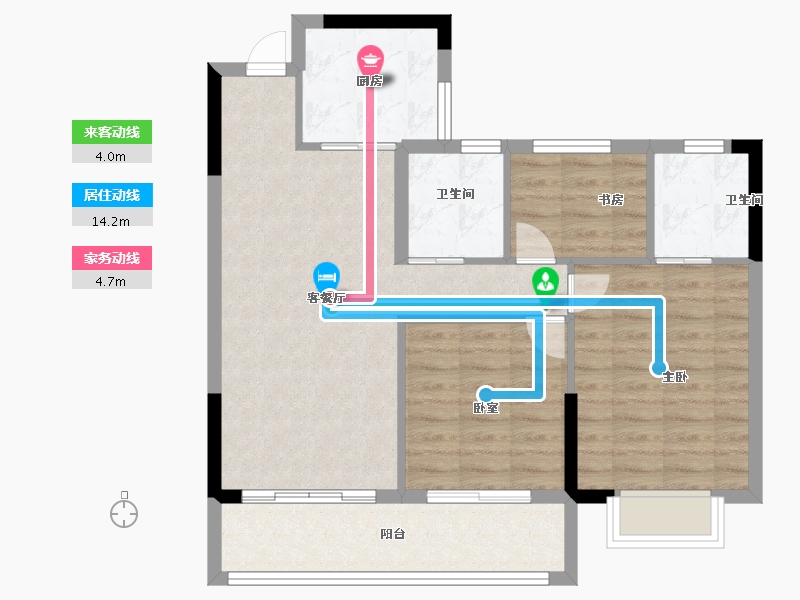 浙江省-宁波市-和悦·上观府-77.60-户型库-动静线