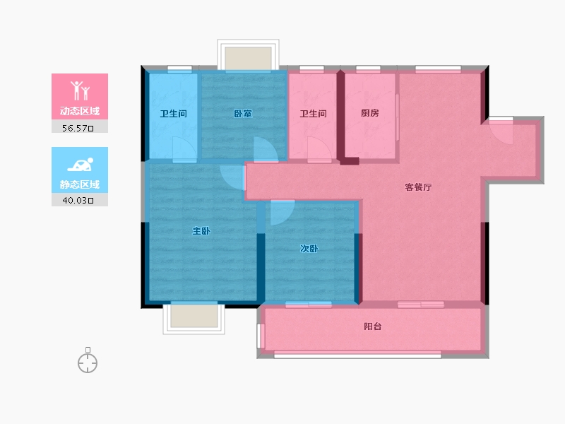 江西省-南昌市-赣电东方城-86.57-户型库-动静分区