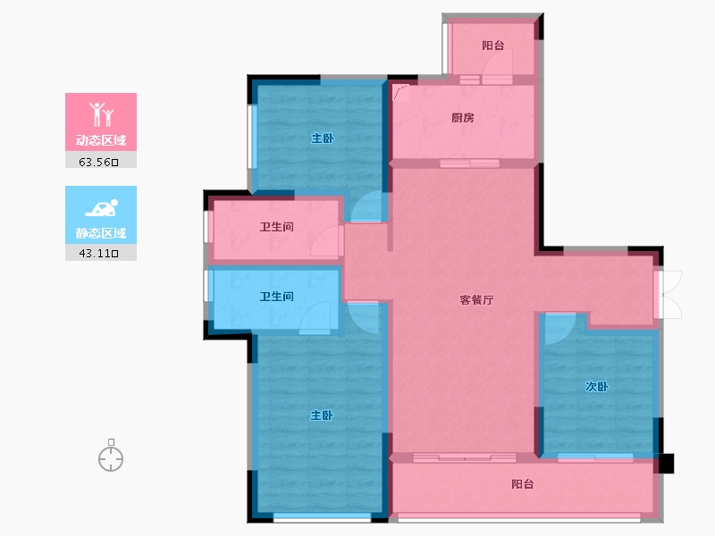 四川省-成都市-中国铁建新川樾-94.47-户型库-动静分区