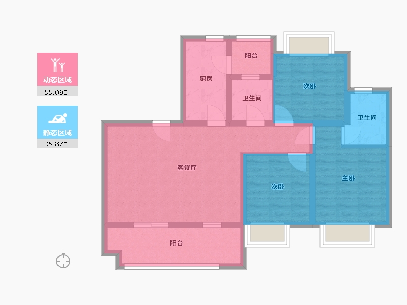 四川省-成都市-尚阳臻品-85.00-户型库-动静分区