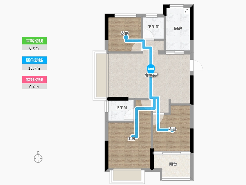 浙江省-嘉兴市-云上璟园-60.49-户型库-动静线