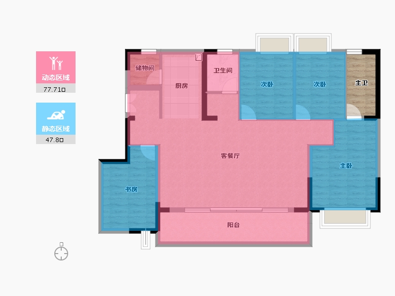 四川省-成都市-保利璟园-119.21-户型库-动静分区