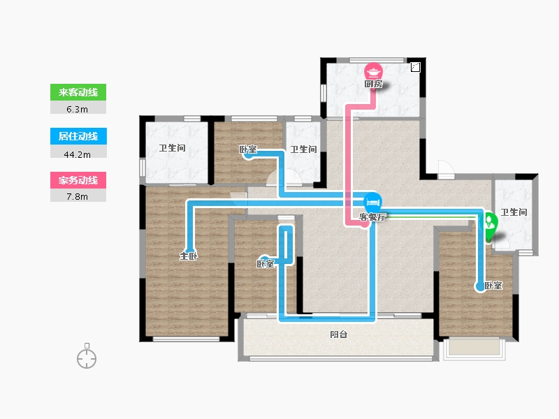 浙江省-宁波市-卓越·天缵-164.00-户型库-动静线