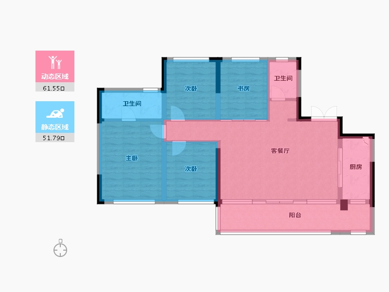 四川省-成都市-新希望锦粼湖院-101.81-户型库-动静分区