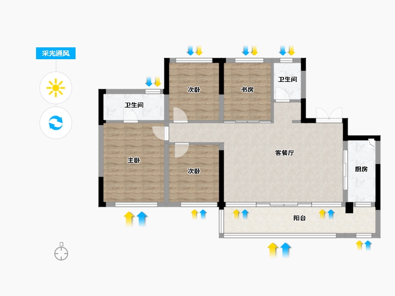 四川省-成都市-新希望锦粼湖院-101.81-户型库-采光通风