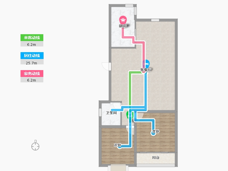 浙江省-杭州市-东新园新湖苑-90.66-户型库-动静线