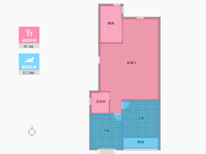 浙江省-杭州市-东新园新湖苑-90.66-户型库-动静分区