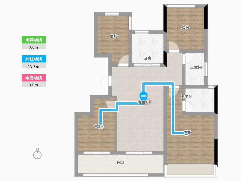 浙江省-杭州市-星翠芳华府-94.25-户型库-动静线