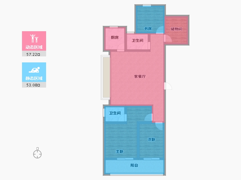 浙江省-杭州市-融悦天辰府-97.54-户型库-动静分区