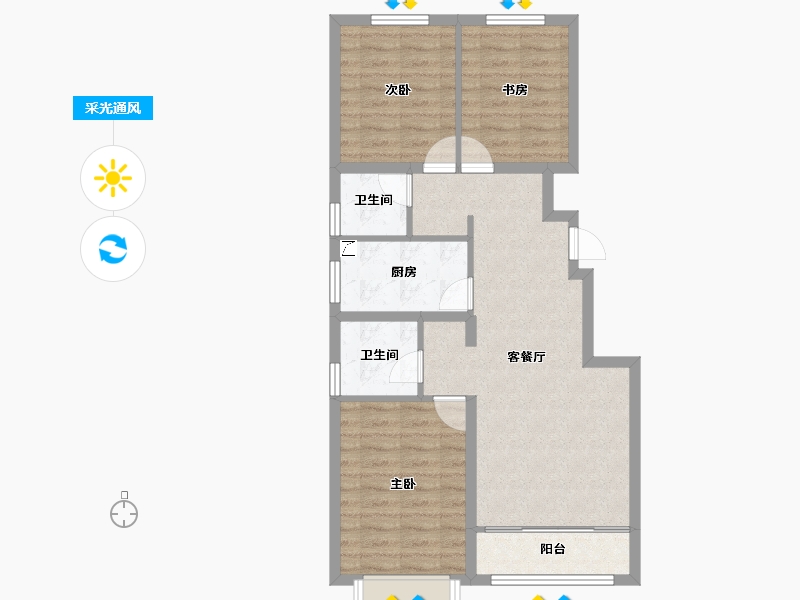 山西省-大同市-学林壹号-77.54-户型库-采光通风