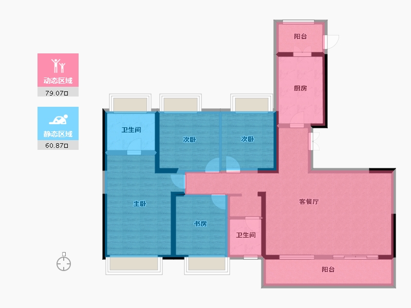 四川省-成都市-天府公园未来城-124.62-户型库-动静分区