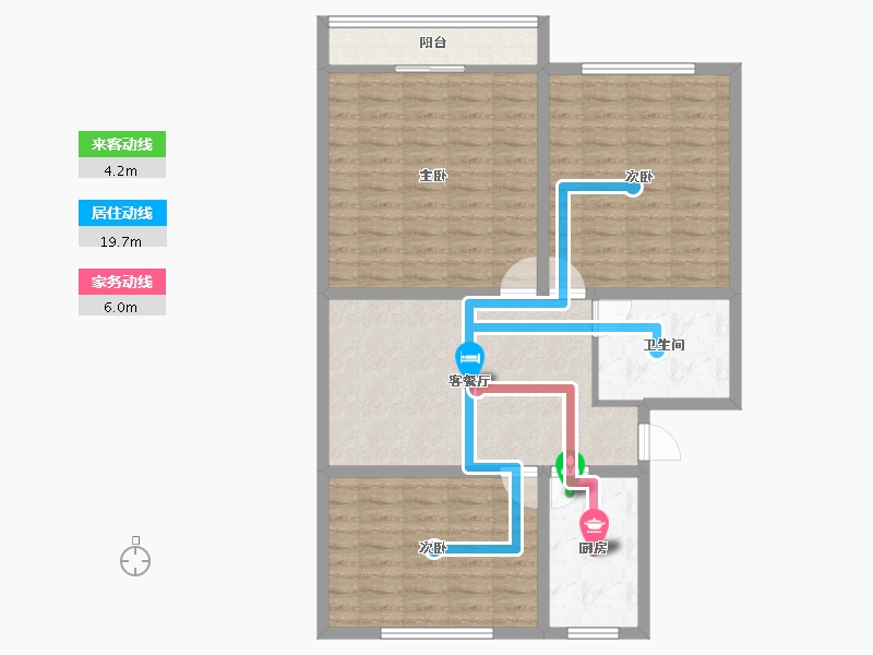 浙江省-杭州市-东新园新湖苑-90.82-户型库-动静线