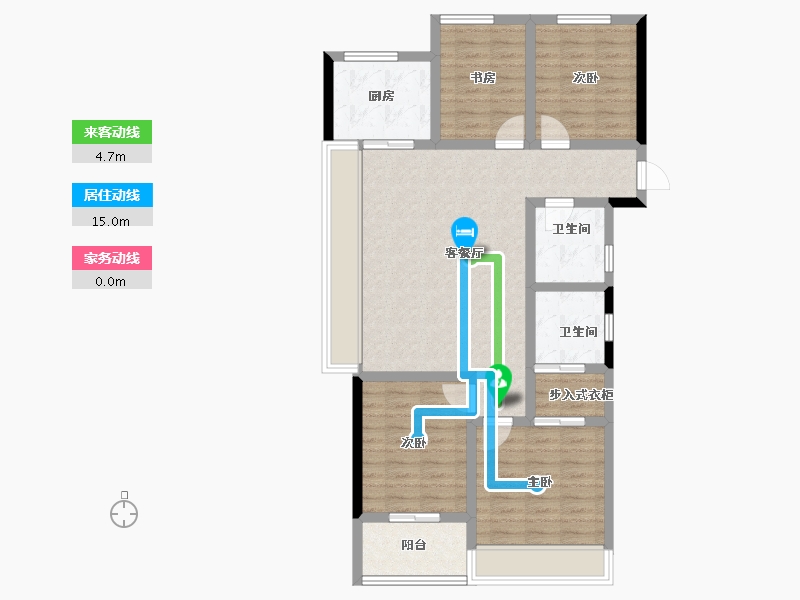 浙江省-杭州市-中天海威云咏汀洲-94.15-户型库-动静线