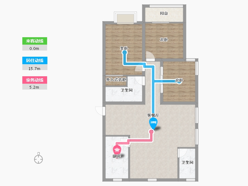 浙江省-杭州市-东新园新湖苑-101.26-户型库-动静线