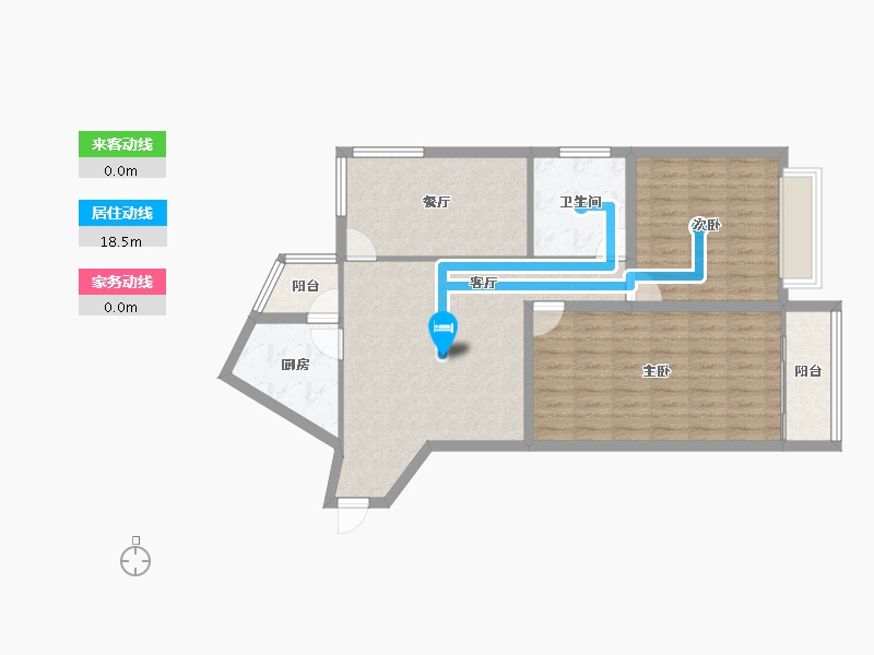 浙江省-杭州市-东新园新湖苑-90.24-户型库-动静线