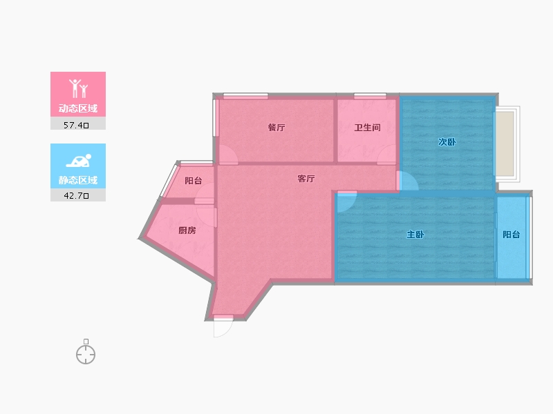 浙江省-杭州市-东新园新湖苑-90.24-户型库-动静分区