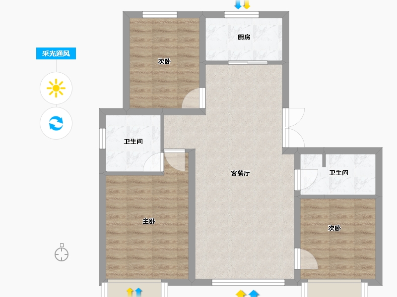 河北省-承德市-海德华府-76.51-户型库-采光通风