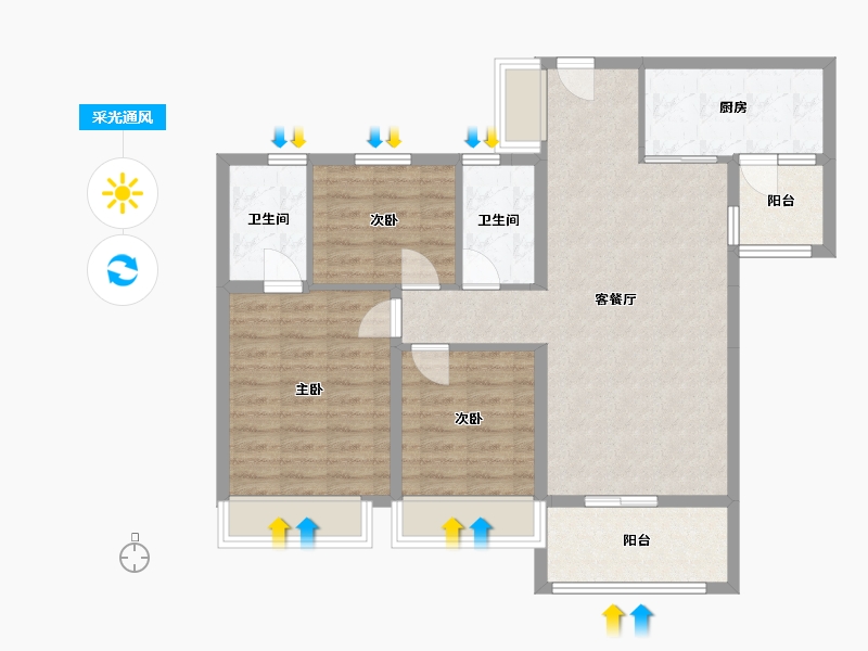 湖南省-郴州市-江山一品-108.00-户型库-采光通风