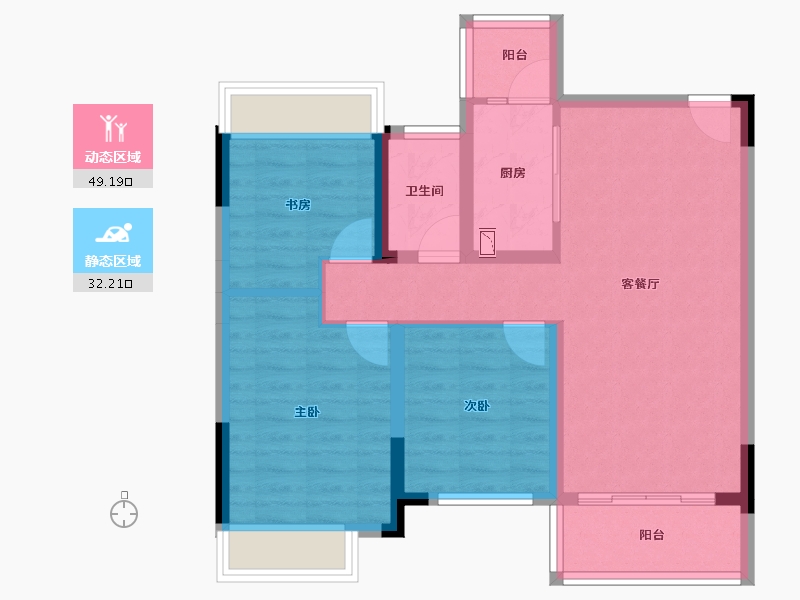 四川省-成都市-川网国际花园-72.21-户型库-动静分区