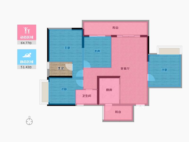 四川省-成都市-天府公园未来城-108.50-户型库-动静分区