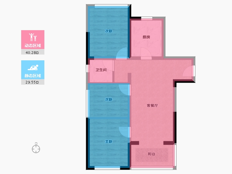 四川省-成都市-城投置地万科国宾蜀园芳菲苑-61.69-户型库-动静分区