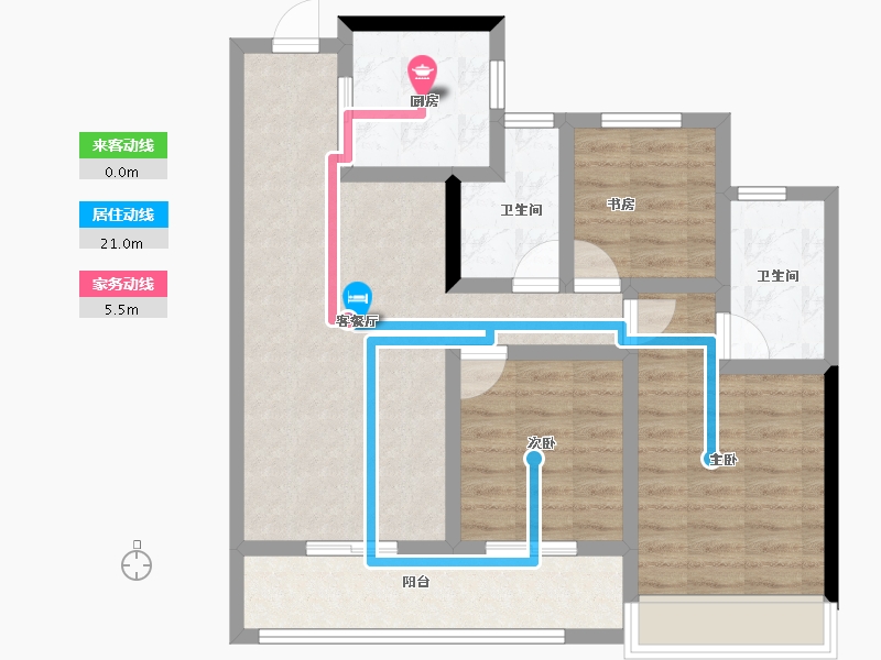 浙江省-杭州市-中天海威云咏汀洲-79.15-户型库-动静线