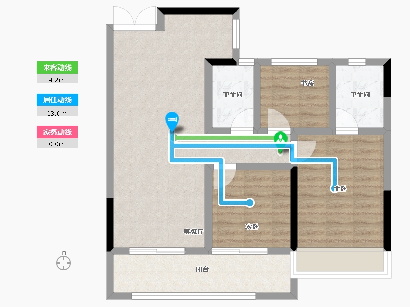 浙江省-杭州市-融悦天辰府-73.32-户型库-动静线