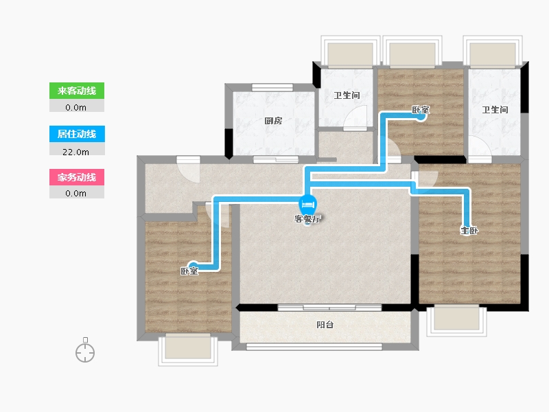 江苏省-南通市-绿城·桂语朝阳-90.40-户型库-动静线