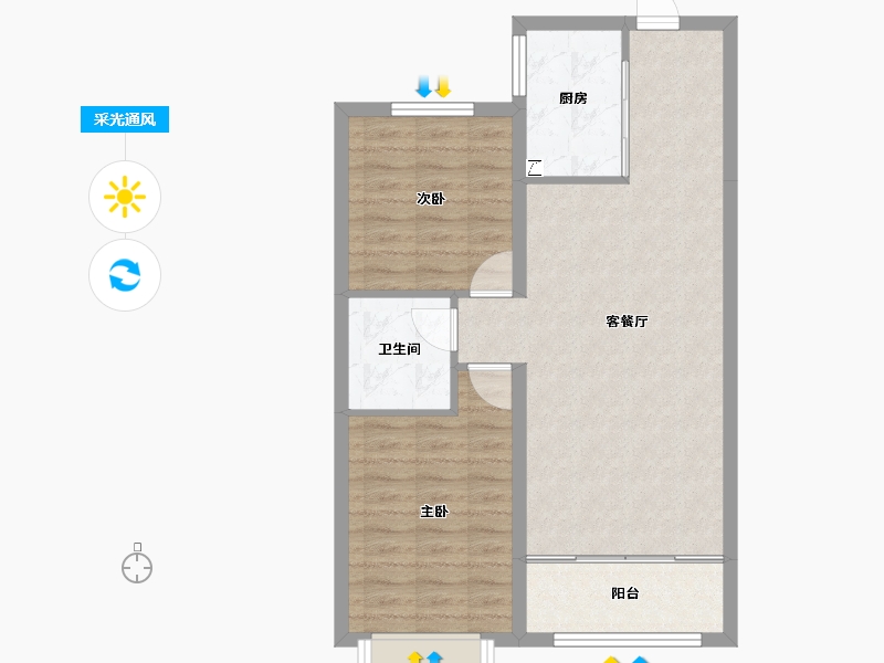 山西省-大同市-学林壹号-69.49-户型库-采光通风