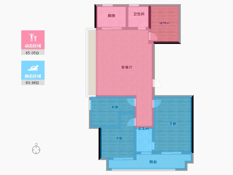 浙江省-杭州市-融悦天辰府-112.34-户型库-动静分区